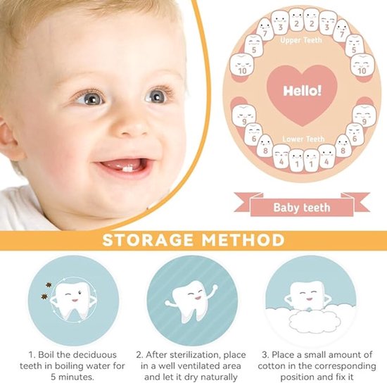 Tandendoosje jongens en meisjes - Melktanden bewaardoosje - Tandendoosjes voor kinderen - Tandendoosje - Melktandendoosje voor een babyjongen- Baby cadeau - Koester de kostbare momenten - Blauw — afbeelding 5