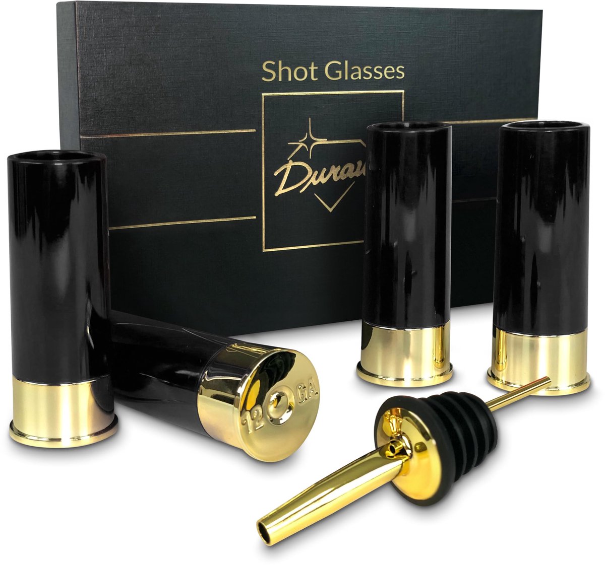 SnelShoppen - Set met Patroonhuls en Borrelglazen - Geschenkdoos met Alcoholschenktuit en Borrelbekers - Voor Mannen en Vrouwen - Perfect voor Bruilof
