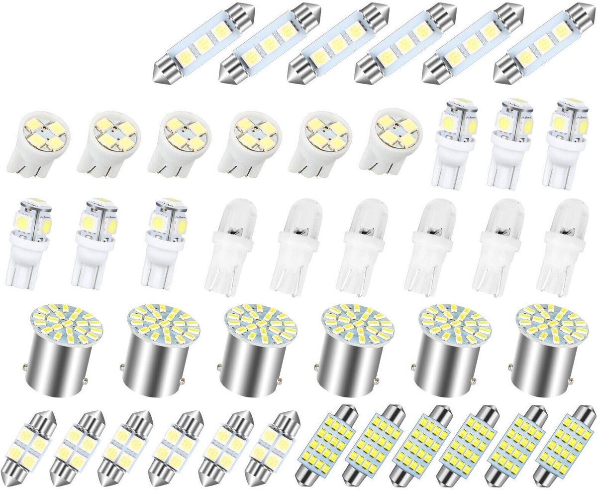 SnelShoppen - Spacnana Auto-LED-lampenset 20-delig - Energiezuinige Verlichting voor Auto-interieur - Kaart en Lichtkoepels voor Voertuigen - 42PCS
