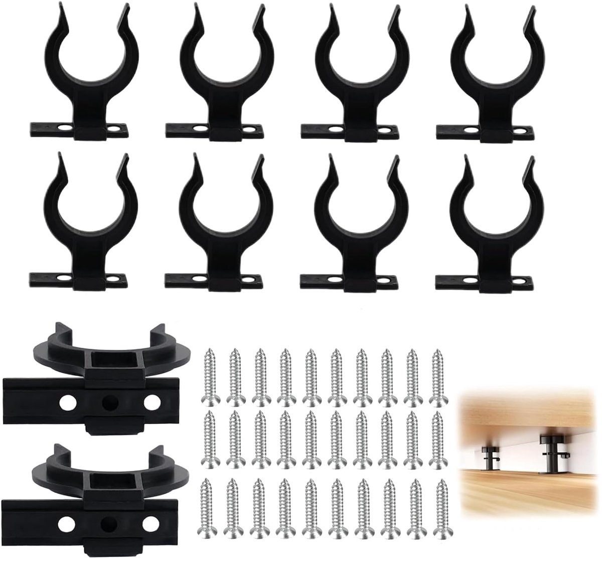 SnelShoppen - Kitchen Skirting Board Set - 10 Stuks Skirting Clips met 30 Schroeven - Duurzame Bevestigingsclips voor Keuken Plinten - Geschikt voor 3