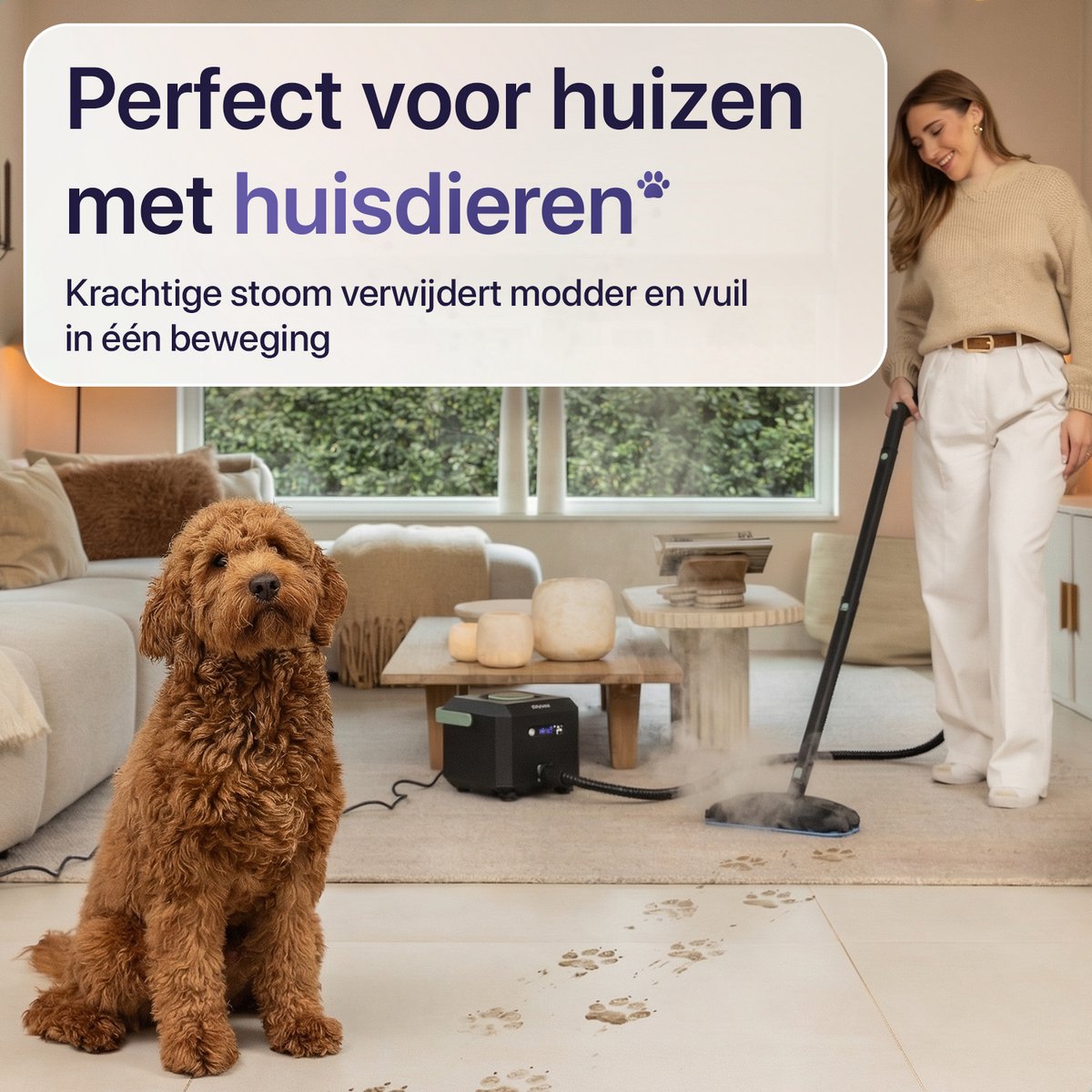 LUMAN Stoomreiniger MAX – 2600W - 60 min Stoomtijd - 2.5L Watertank – Handstoomreiniger & Tapijtreiniger - Zwart thumbnail 7