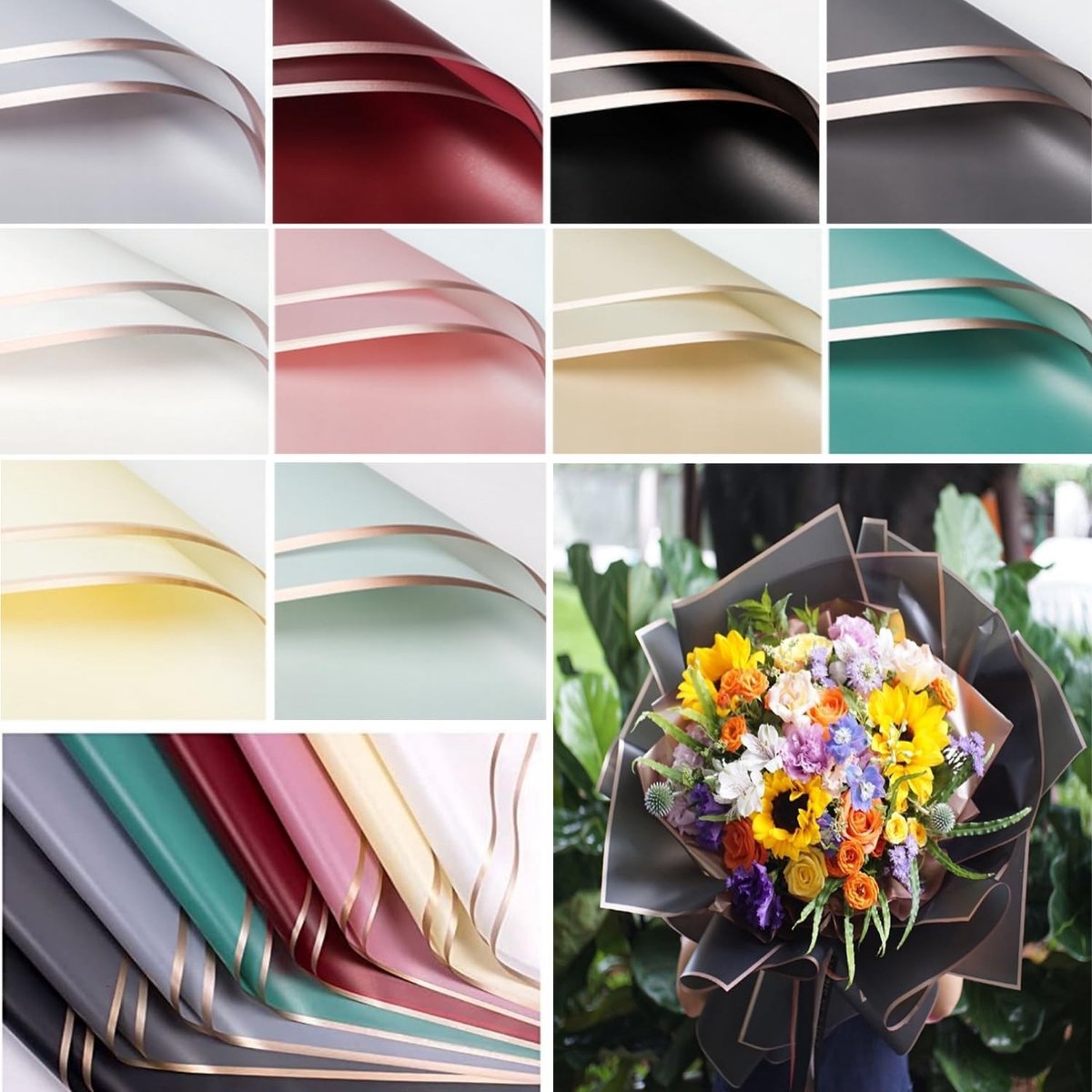 20 Stuks Waterdicht Bloemencadeaupapier in 10 Kleuren voor Boeketten en Geschenken