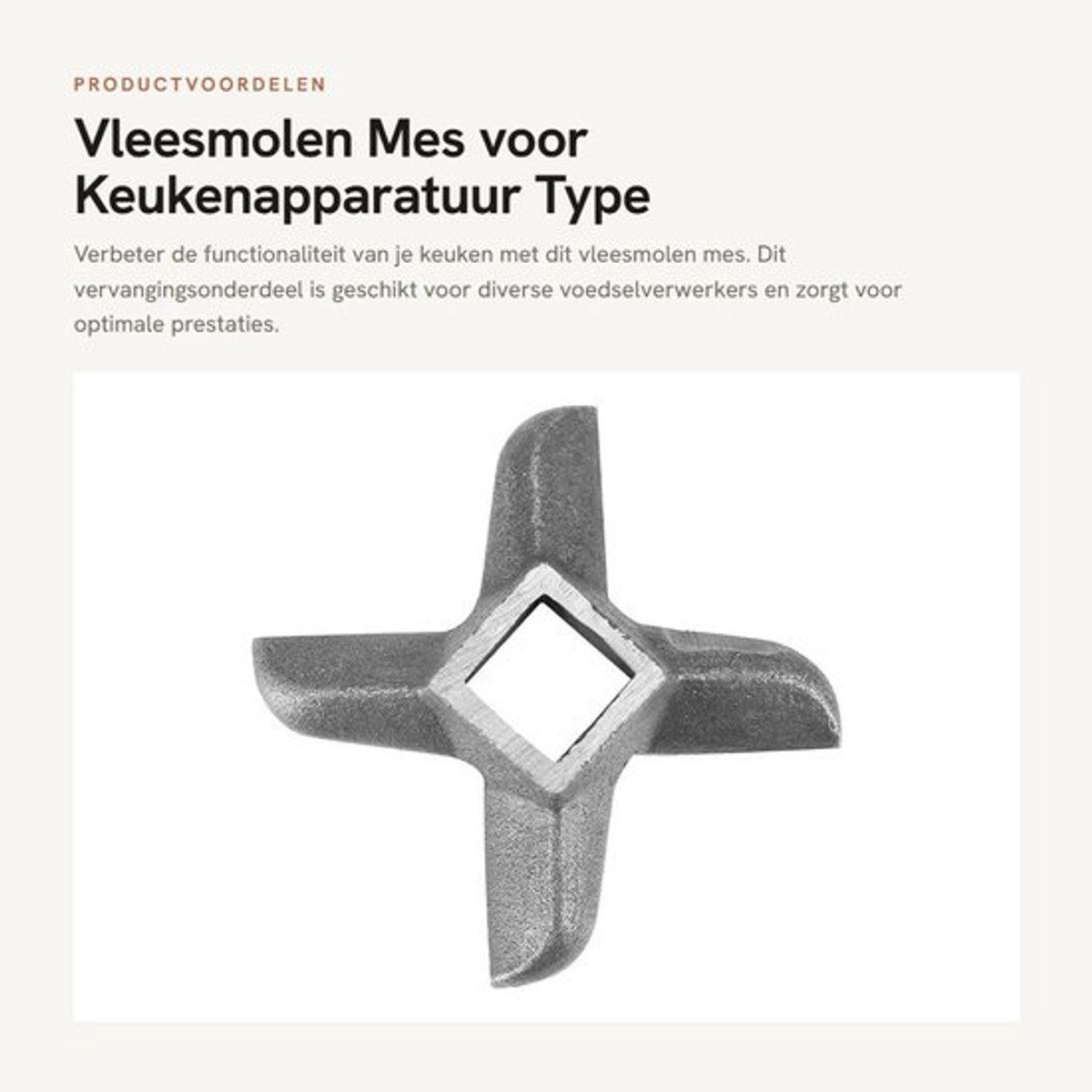 Vleesmolen Universeel - Vervangend Mes - Staalontwerp - Waterdicht - Vijf Slijmbladen - Verbeterde Functionaliteit - Vleesmes