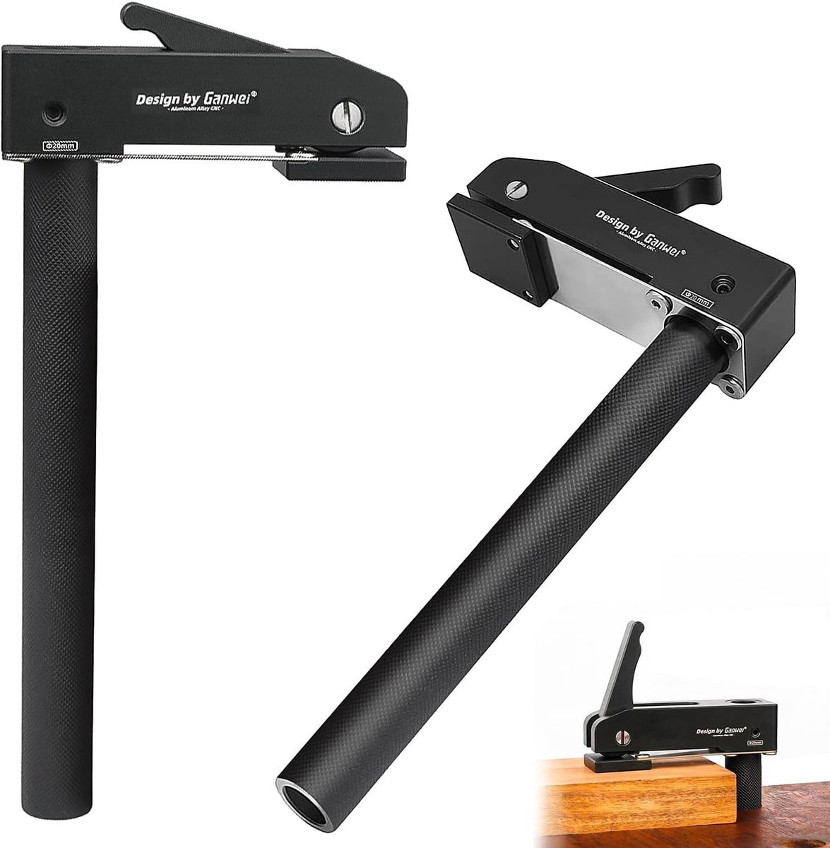 Extra grote werkbankklemmen, verstelbare snelontgrendelbare klemmen 20 mm, aluminium tafelclips voor houtbewerking, frezen en slijpen - set van 2 stuks