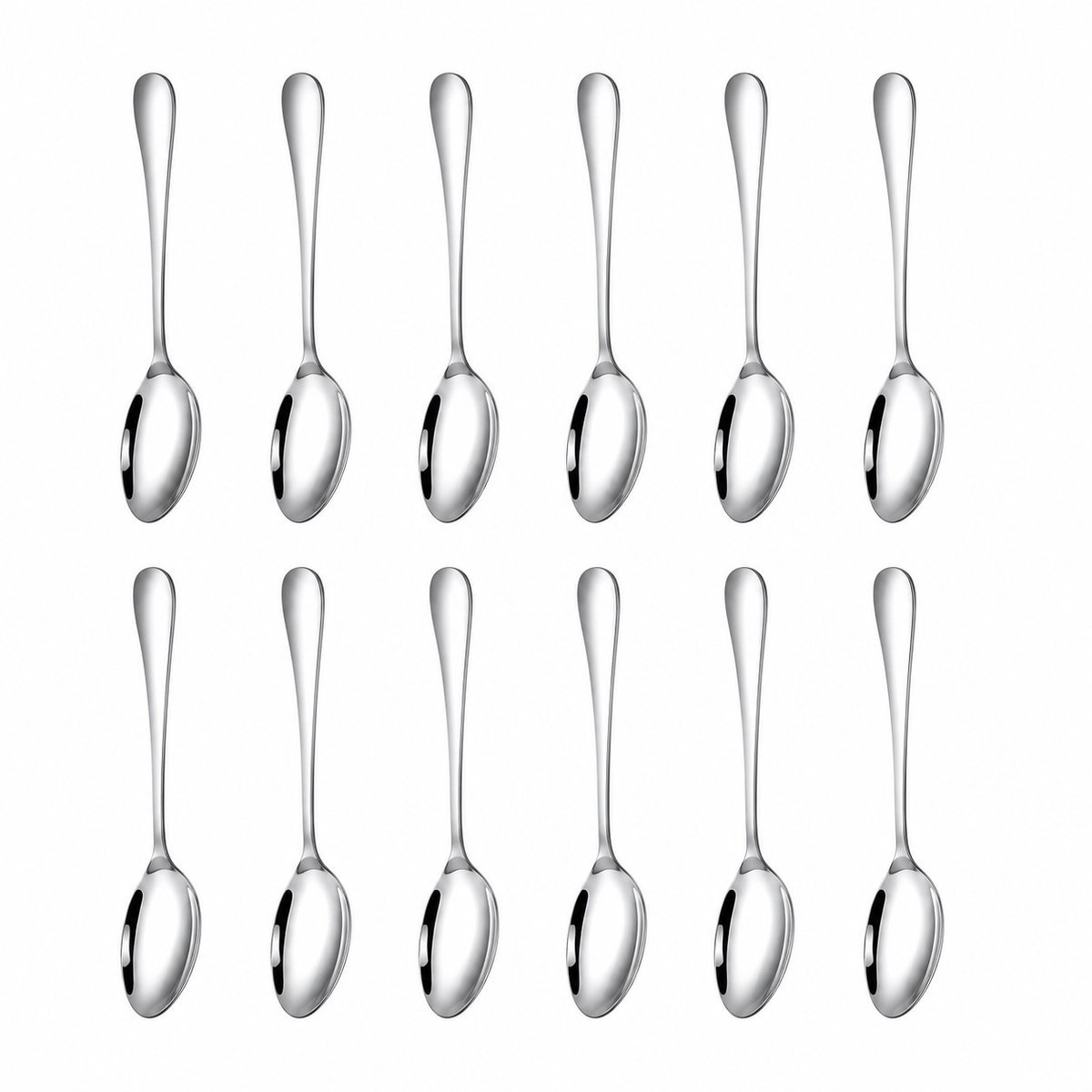 Luxe eetlepels - 12 stuks - tafellepel - 18,5 CM - RVS - Zilver