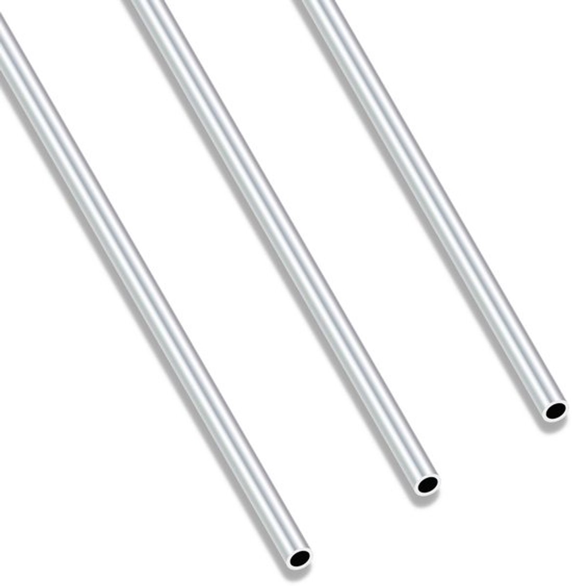 Ronde Buis - 6063 Aluminium - 250 mm Lengte - 4 mm Buitendiameter - 2 mm Binnendiameter - Naadloos - 3 Stuks - Aluminiumbuizen