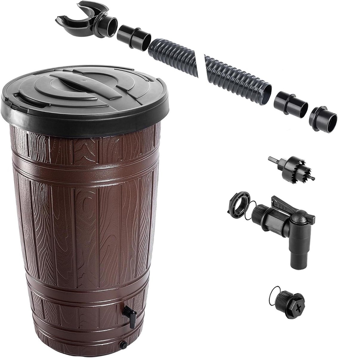 Regenwaterton - Watertank - Planten Bewateren - Compact formaat - 265 liter - Bruin