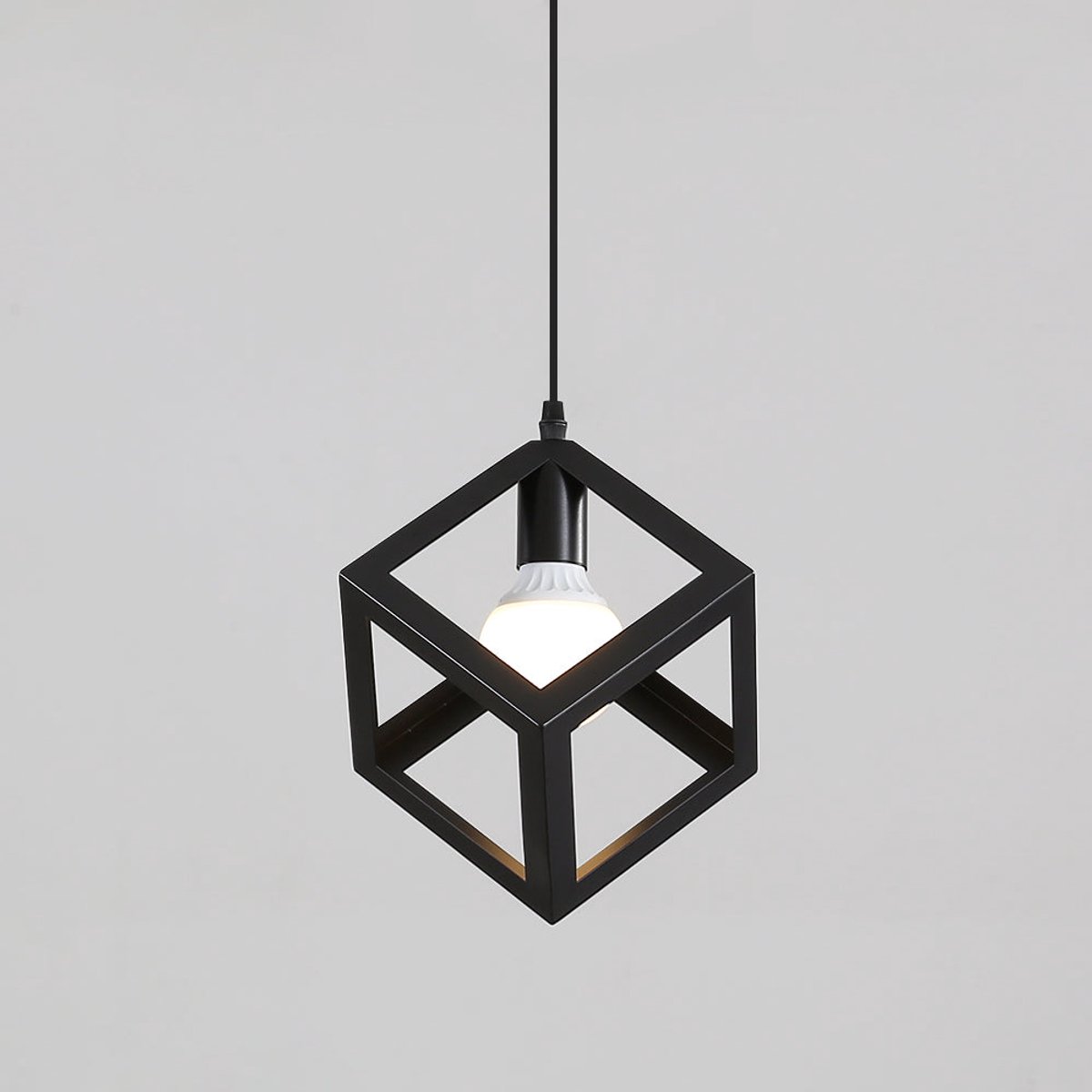 Riserva Industriële Hanglamp - E27 Fitting - Zwart Metalen Hanglamp - Max. 60W - Vintage Hanglamp voor Keuken, Eettafel en Woonkamer