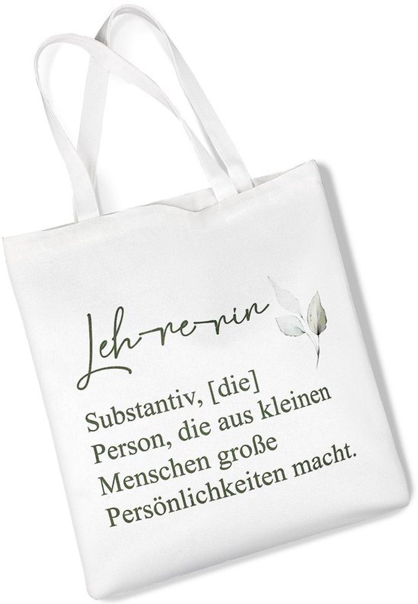 Lerarentas 38 x 42 cm - Canvas Draagtas - Elegante Shopper - Multifunctionele Tas - Bedrukte Tas - Cadeau Voor Leraren