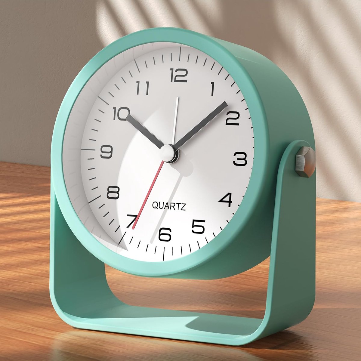 Analoge Wecker 3.5 Inch - Lichtblauw - Compacte Tafelklok - Ideaal voor Bedside of Reizen - SnelShoppen
