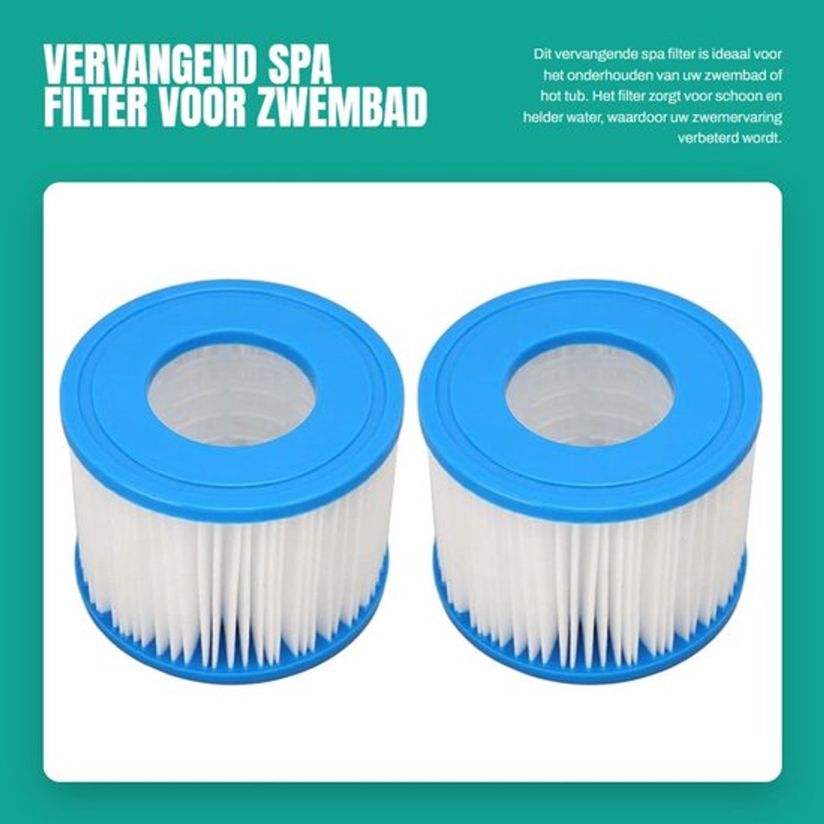 Zwembadfilter Vervanging - 105x80mm/4.1x3.1 - Gemakkelijk schoon te maken - Geschikt voor spa - Wijd toepasbaar - Hoog kernontwerp - Filterpatroon
