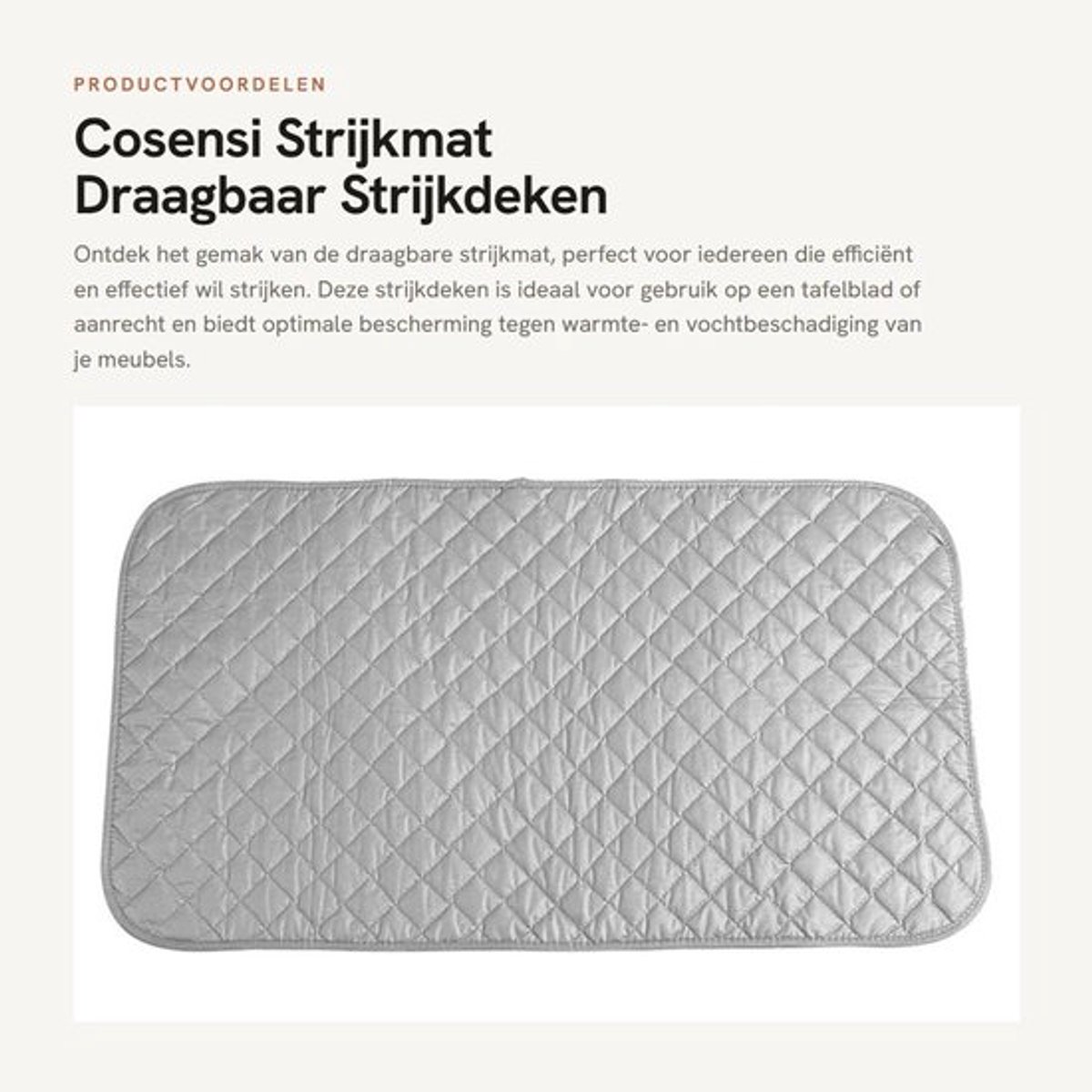 Strijkmat Draagbaar - Strijkkussen voor Wasdroger - Opvouwbaar - Stabiliteit - Warmte- en Vochtisolatie - Katoenmateriaal