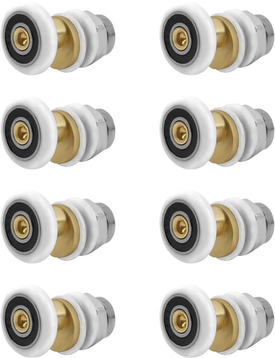 Douchedeurrollen 23 mm - Schuifdeur Wielen - Reserveonderdelen Douchecabine - Nylon Waterdicht - Glad Draagvermogen - Eenvoudig te Installeren - Douchewielen