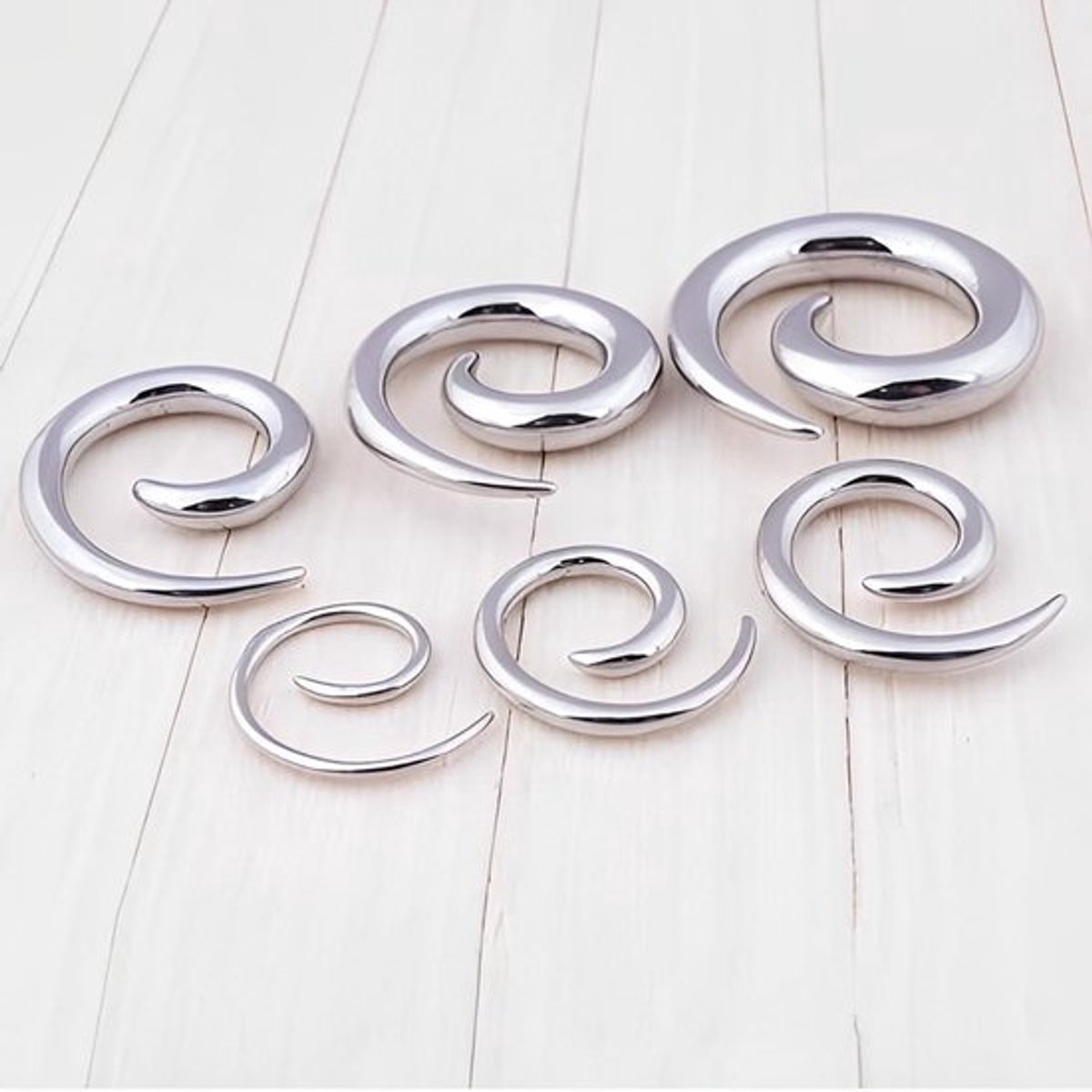 Oortapers - Slakkenvormige Tapers - Chirurgisch Staal - Hypoallergeen - Set van 2 - Voor Geleidelijk Rekken - Piercings