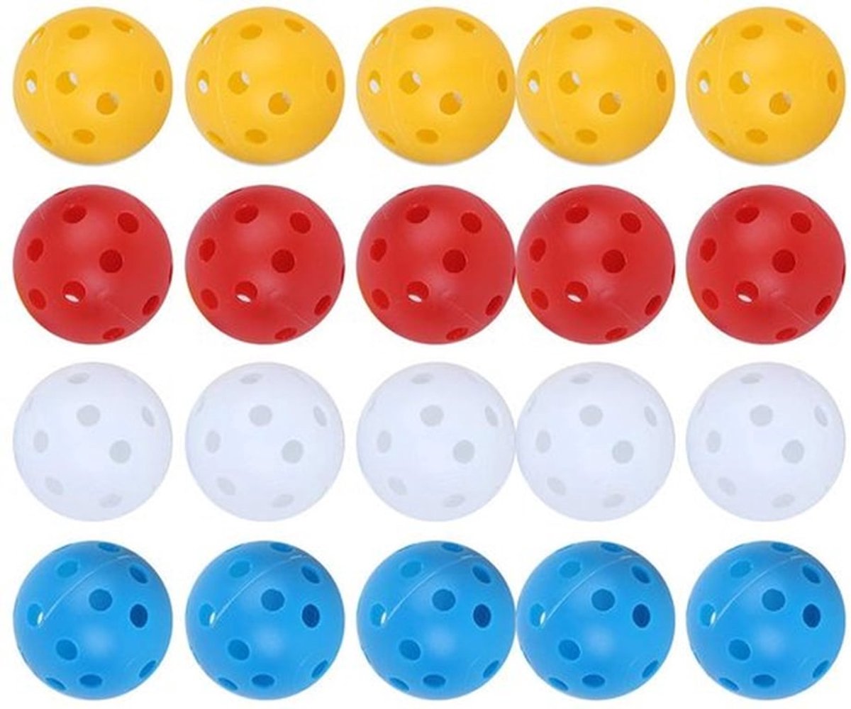 Oefengolfballen 20 Stuks - Veelkleurige Golfballen - Holle Golftrainingsbal - Lichtgewicht Ontwerp - Duurzaam - Ideaal voor Oefensessies