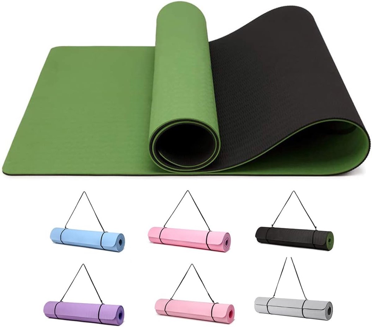 SnelShoppen - Narwhal Yogamat TPE Antislip 6 mm Dikte Gymnastiekmat Sportmat met Draagriem Lichte Fitnessmat voor Yoga Pilates Workout Thuis en Buiten