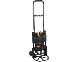 BLACK+DECKER 2-in-1 Steekwagen en Plateauwagen - Steekkar max. 55KG - Platformwagen max. 120KG - Transportwagen Inklapbaar - Transportwagen met Stevige Wielen - Kunststof/ Staal