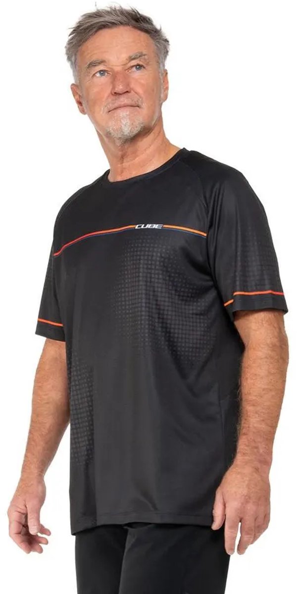Cube Tech Teamline Korte Mouw Enduro Trui Zwart XL Man