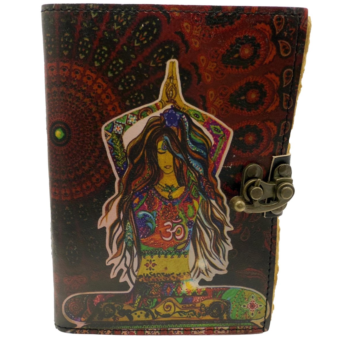 SnelShoppen - Handgemaakt leren grimoire dagboek, vintage blanco spreukenboek voor hekserij, wicca & rituele notities 18 x 12 cm