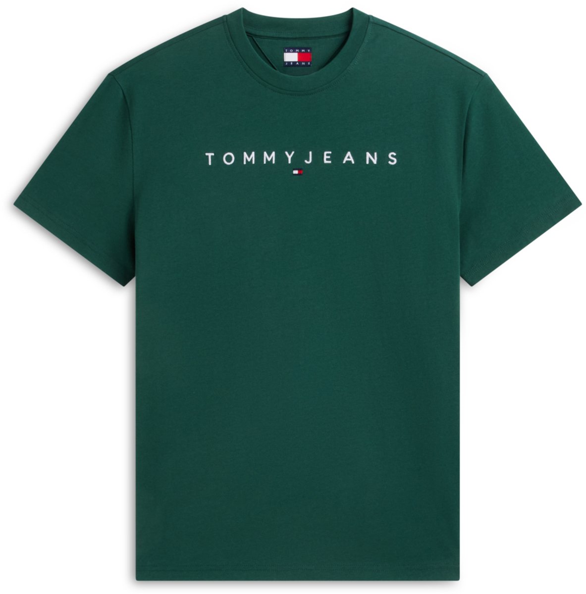 Tommy Jeans T-shirt Tjm Reg Linear Logo Tee Ext Dm0dm20744 Mbm Velvet Mannen Groen