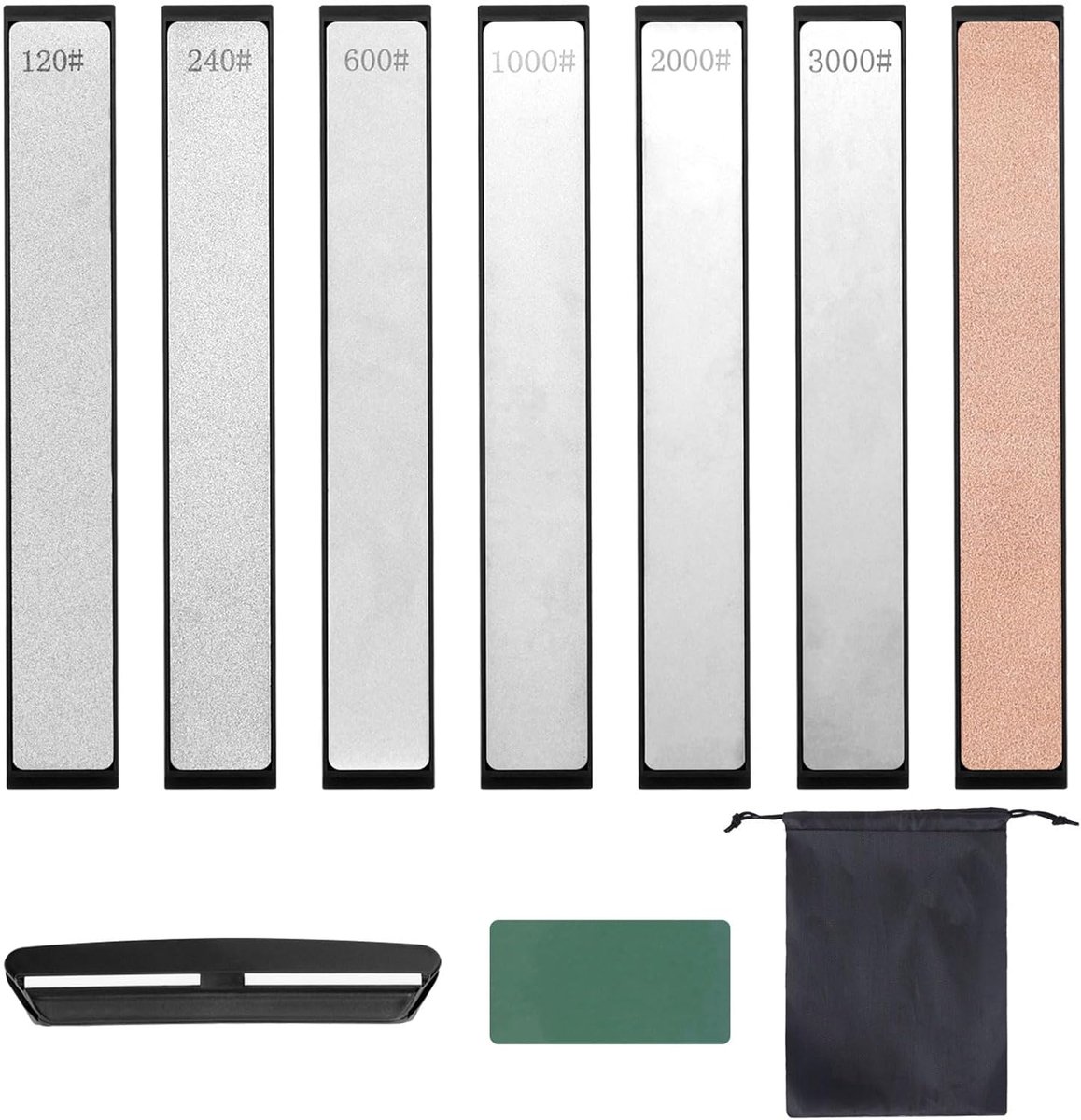 SnelShoppen - Set van 10 Diamant Slijpstenen - Diamantplaat & Messenslijper-Stenen voor Outdoor Keuken - Wetsteen-Set met 120, 240, 600, 1000, 2000, 3