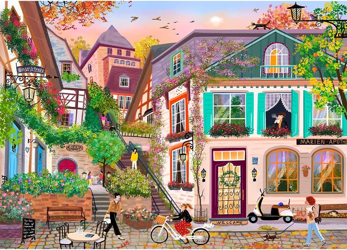 Puzzel van 1000 Stukjes voor Volwassenen - Klassieke Puzzel van een Stille Stad als Cadeau voor Puzzelvrienden