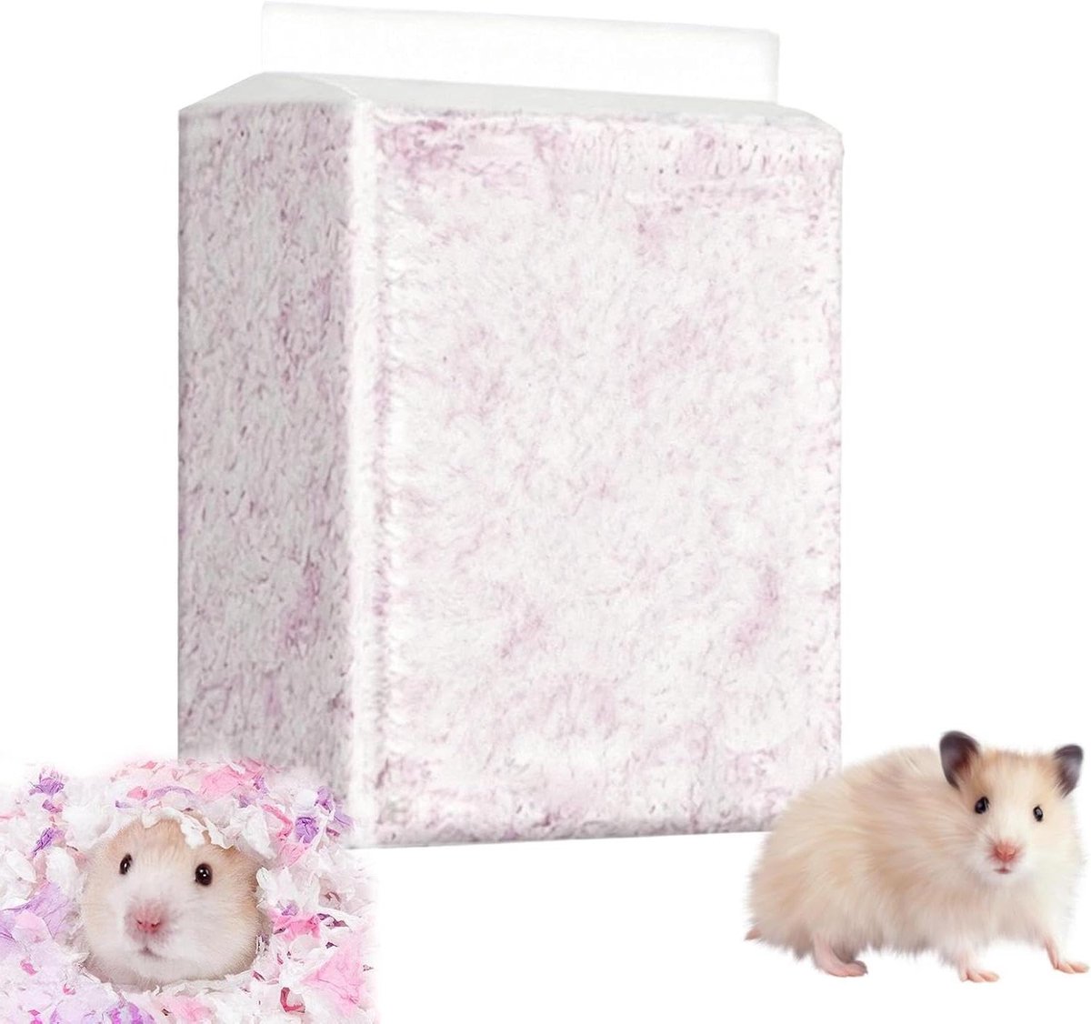 Hamster Bodembedekking - Knaagdier Bedding - Winterwarmte Creëren - Warmtevasthoudend Waterabsorberend - 450 g - Wit Violet