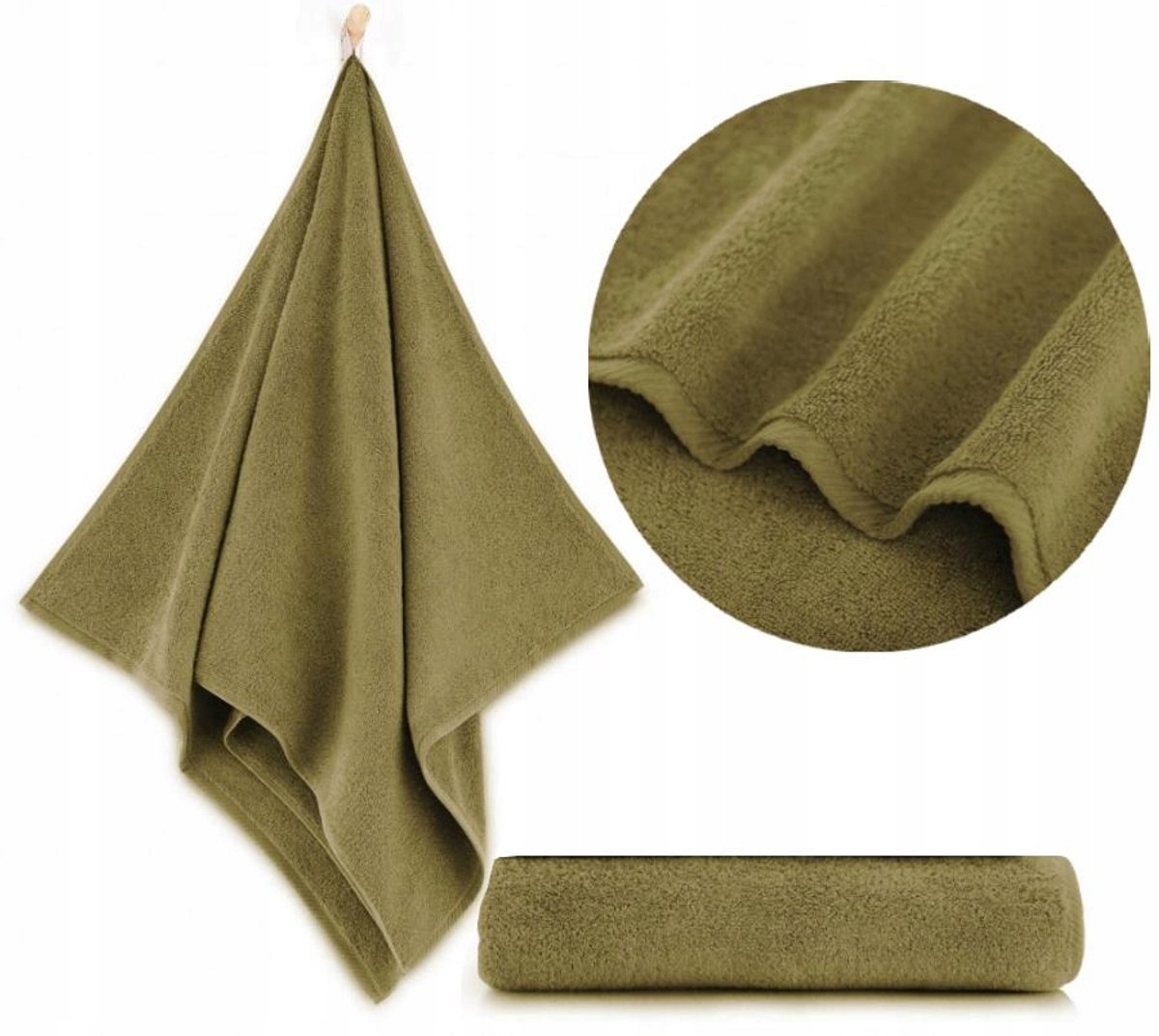 KONEY - Gastendoekje - Kiwi2 - 30 x 50 cm - Khaki - 500 g/m²