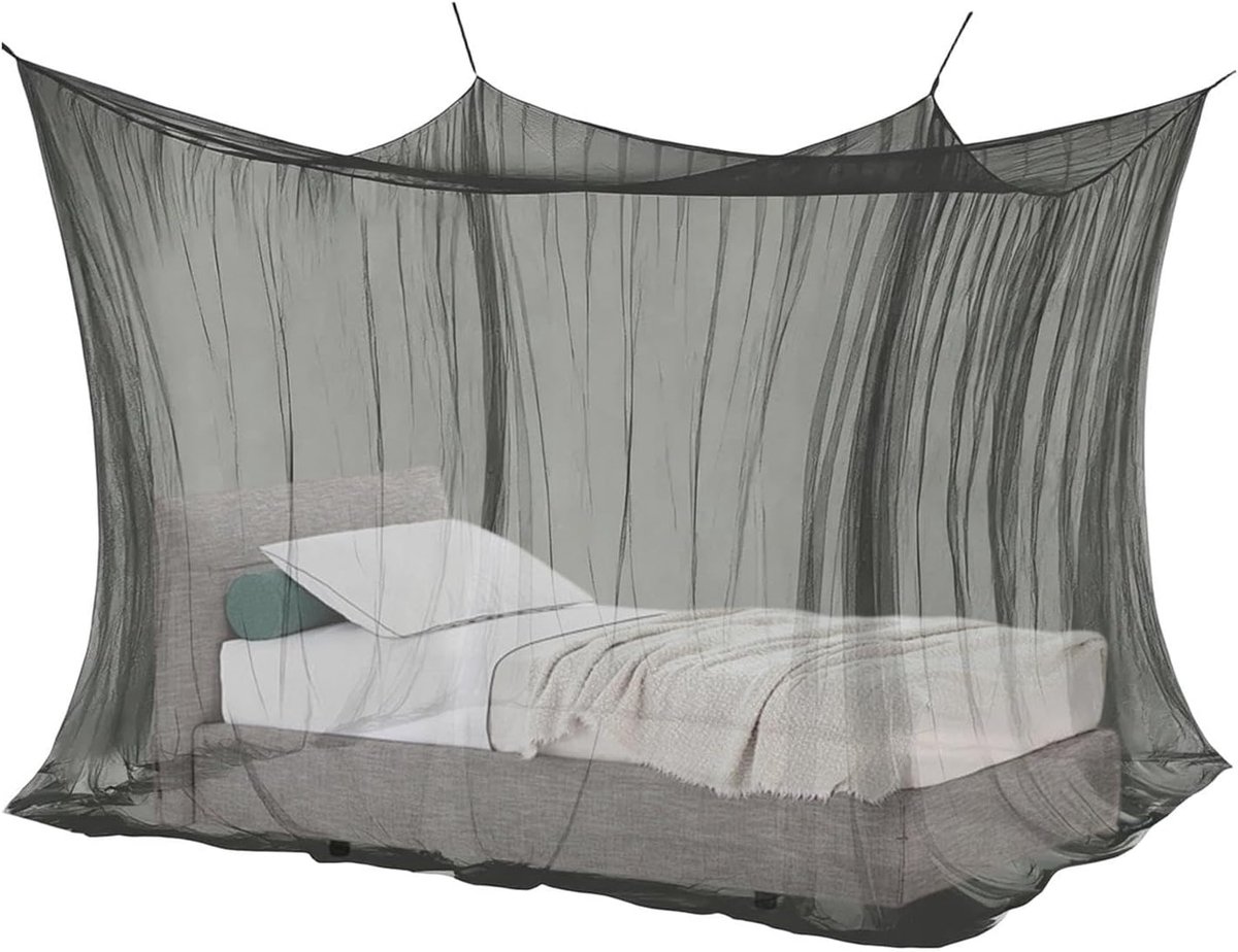 Vierkant klamboe voor buiten - Reizen/Thuis Muggennet- Klamboe voor buiten - Het gaas is dicht en biedt een ruime dekking - Voor camping terras tuin tuinhuisje - 300 x 300 x 250 CM - Zwart