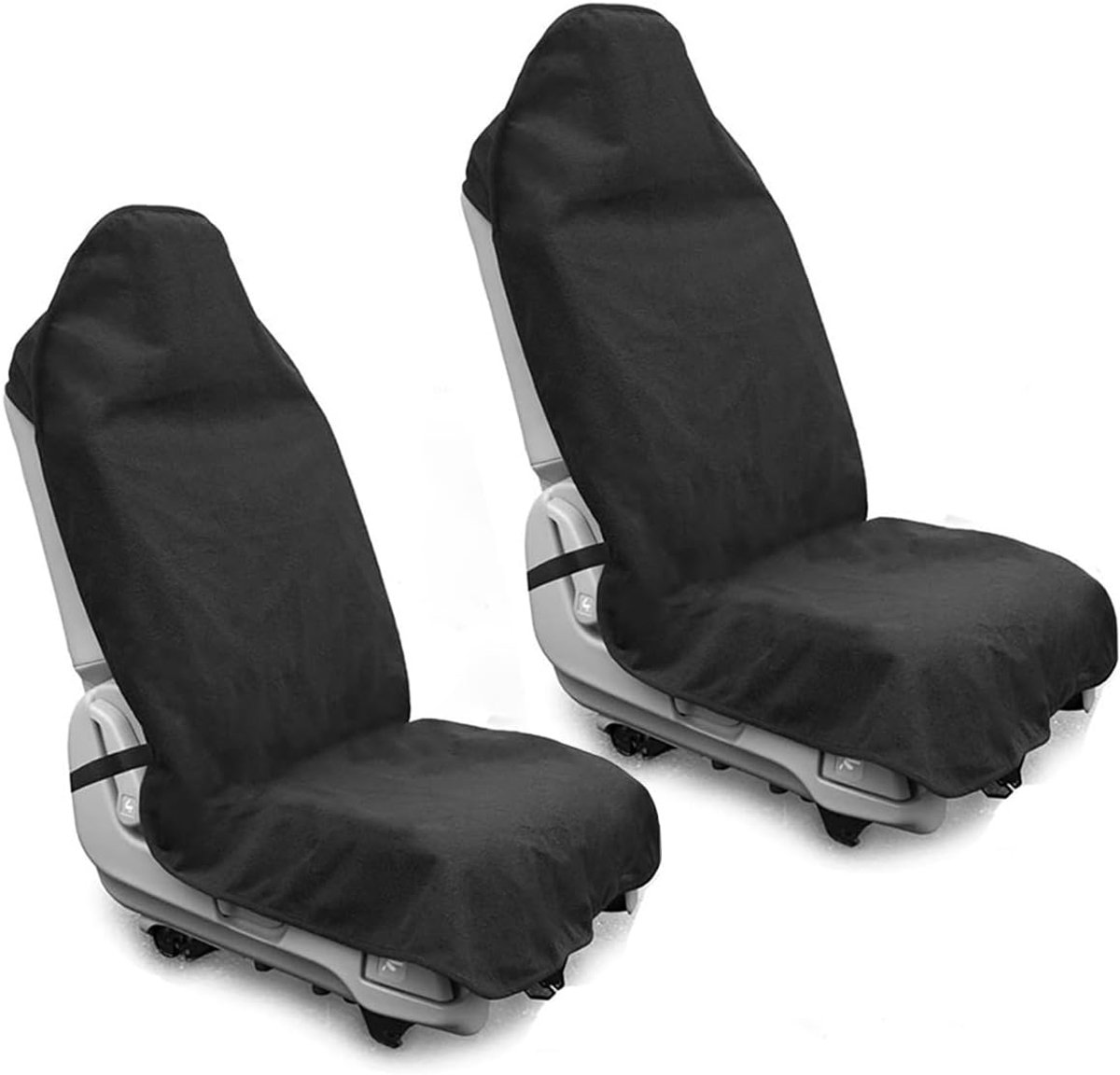 Stoelhoezen - Waterdichte Autostoelhoezen - 2 Stuks - Zitkussens -75x142 cm - Antislip - Universeel Passend - Beschermt tegen Zweet en Vocht - Voor Auto, SUV en Pick-up - Na Sport, Zwemmen en Strand - Machinewasbaar - Zwart