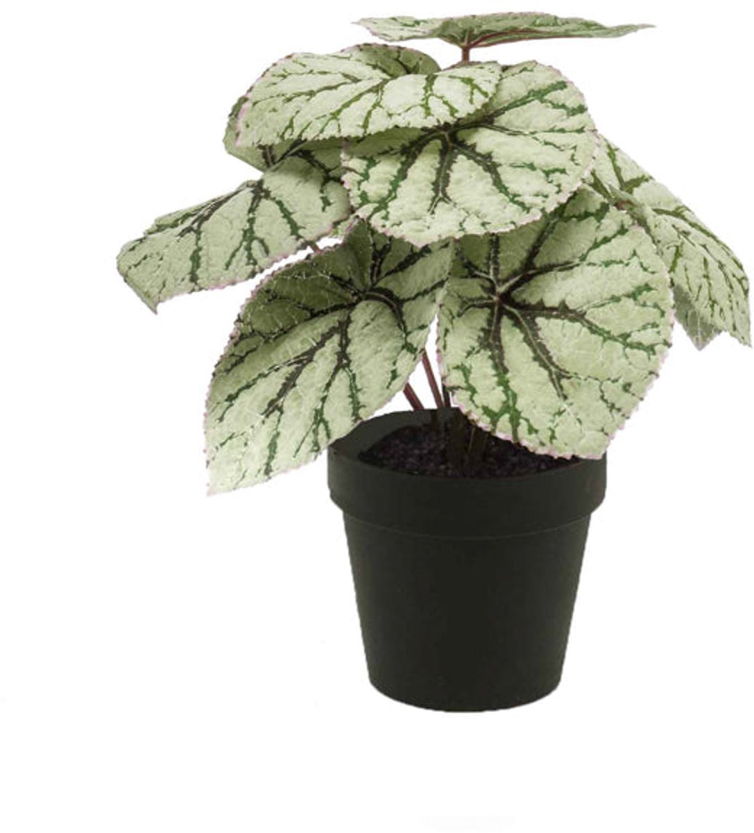 Emerald Kunstplant in pot Begonia grijs 25cm - Kunstplant voor binnen