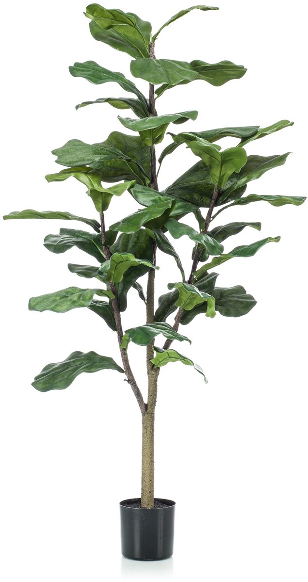 Emerald Kunstboom Ficus Lyrata 120cm - Kunstplant voor binnen - Ficus kunstplant Groen
