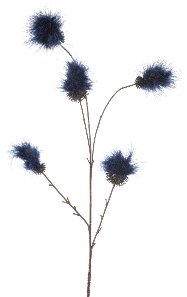 Emerald Kunstbloem Pompom 84cm blauw - Kunstplant voor binnen