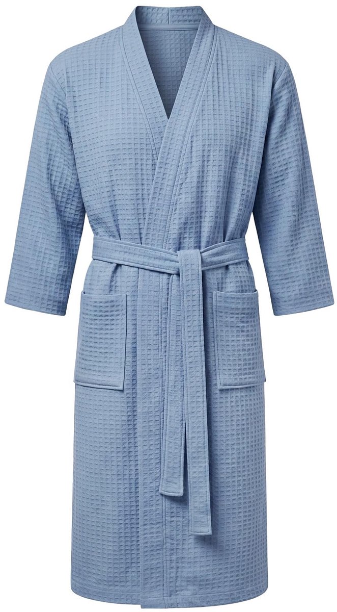 SnelShoppen - AUYAO Badjas voor Dames en Heren, Huidvriendelijk en Super Absorberend, Lichte Wafelpiqué Badjas met Riem en Zakken, Sneldrogend voor Sa