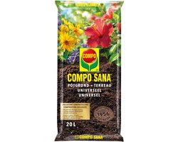 COMPO SANA Potgrond Universeel - incl. meststof 100 dagen lange werking - voor kamer-, balkon- en tuinplanten - zak 20L