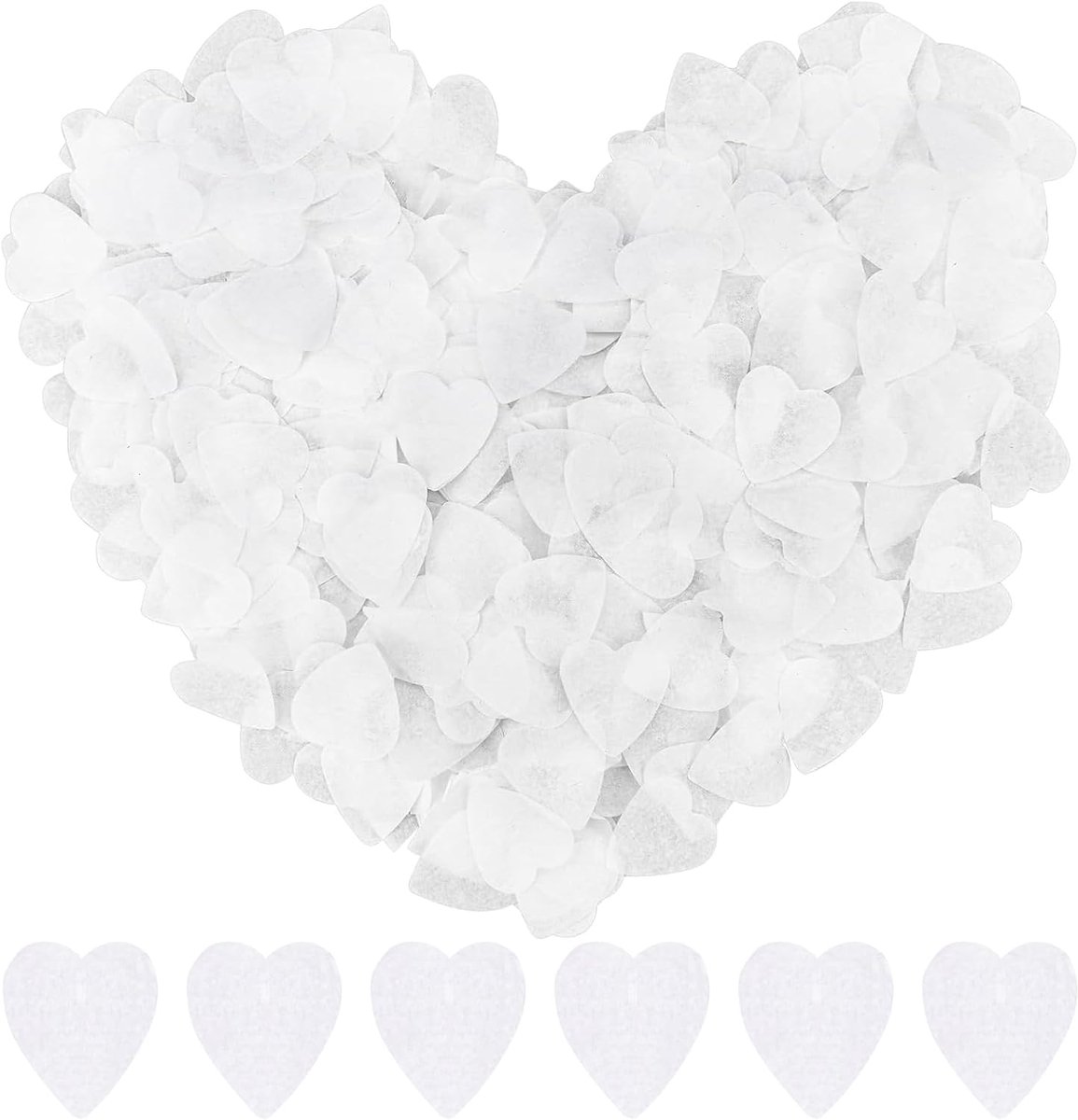 Hartvormige witte papierconfetti - 10.000 stuks, 1 inch - Biologisch afbreekbare tissue harten - SnelShoppen