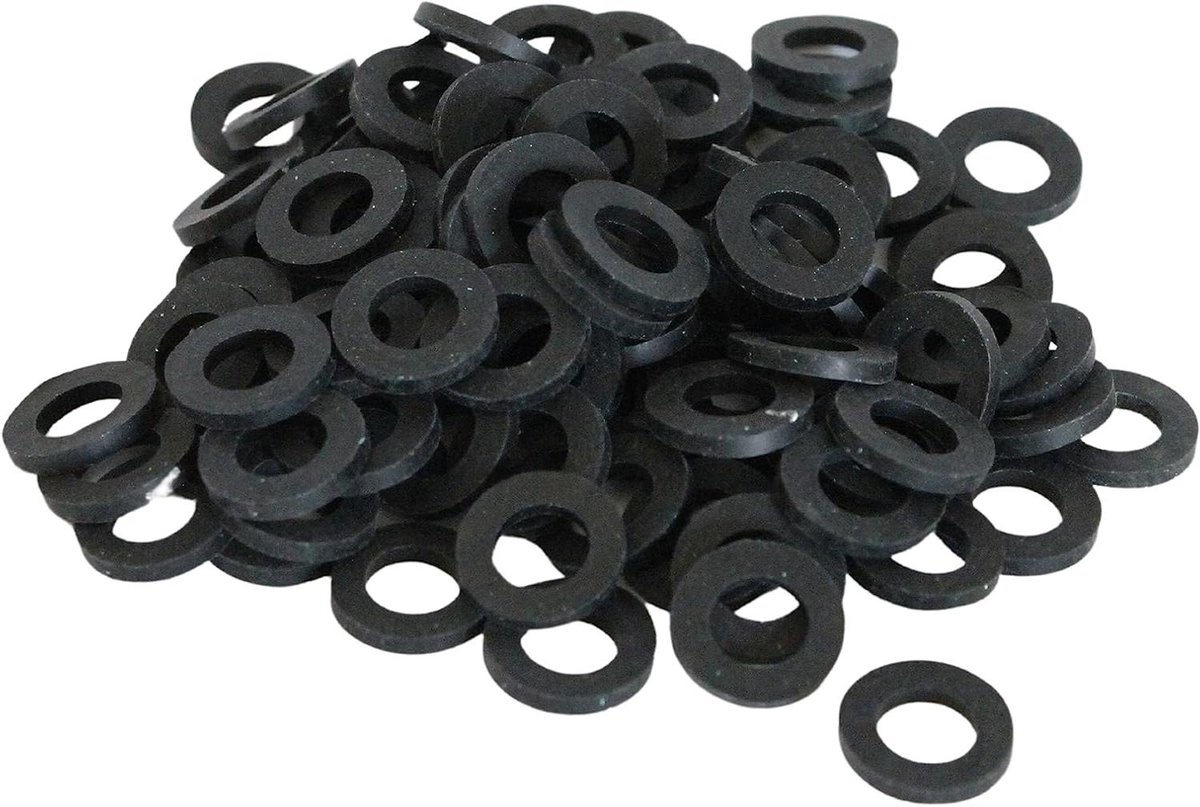 Rubberen Afdichtringen - Platte pakking EPDM - Lekkages Voorkomen - Drinkwater Goedgekeurd - 100 stuks 14.5mm - Zwart