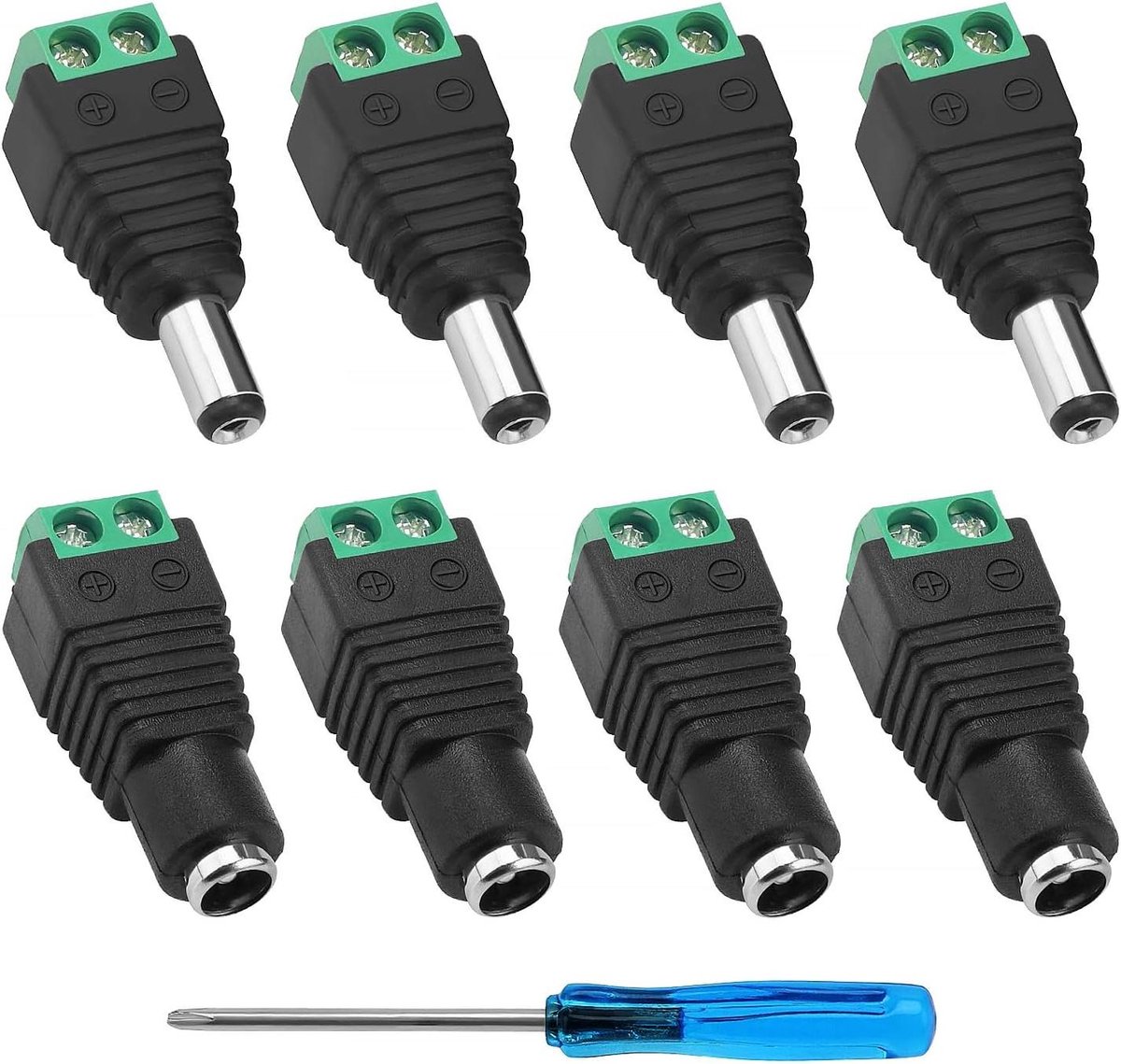 DC Voedingsconnector - Adapter Schroefklem - Elektronica Reparatie - Soldeerloos - 5.5x2.1 mm - Zwart
