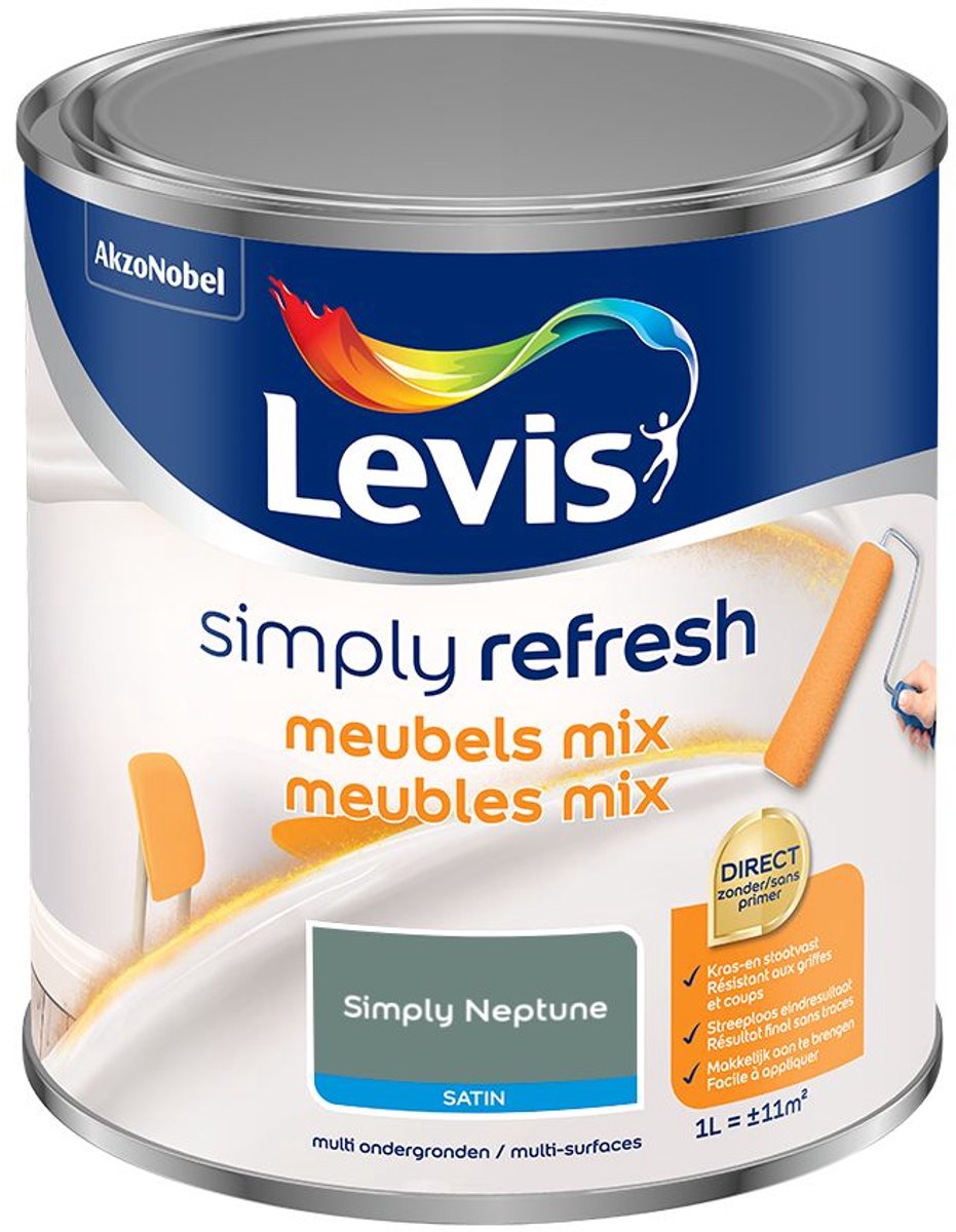 Levis - Simply Refresh Meubels Satin Mix - Simply Neptune - Mengverf - 1 L
