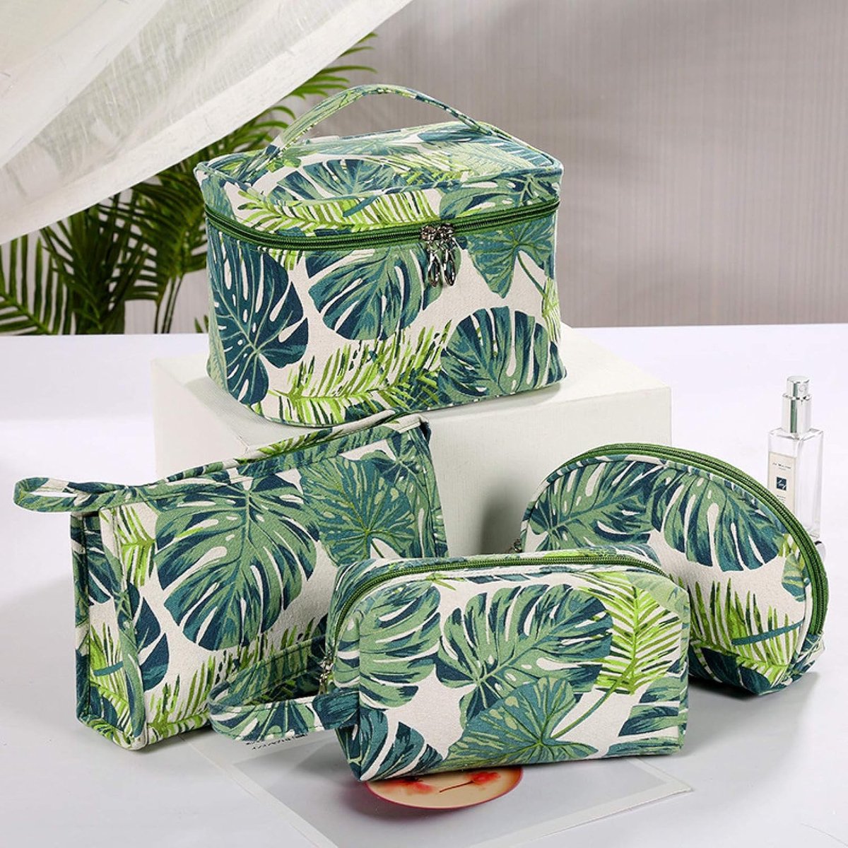 cosmetische tas reizen opbergtas creatieve schildpad blad afdrukken reizen draagbare toilettas