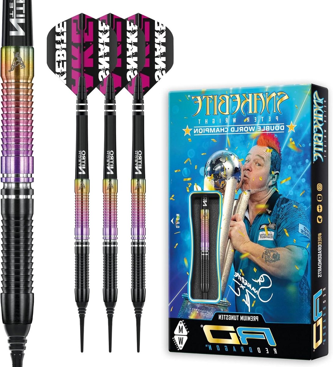 Wolfraam Darts Set - Softtip Darts Dartpijlen - Precisie Werpen - 90% Wolfraam - 20 Gram - Zwart