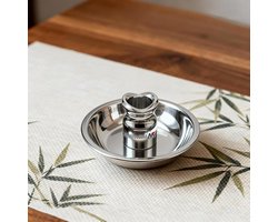 Moxa Stok Blusser - Moxibustie Houder - Veilig Doven - Anti-Rol Ontwerp - 10 cm Schotel - Zilver