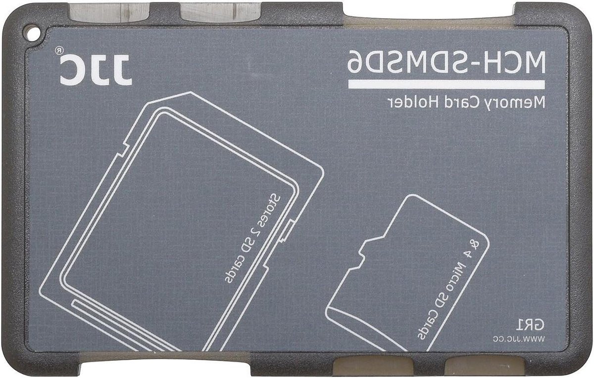 Geheugenkaart Case - SD Kaarthouder - Kaarten Organiseren - Creditcard Formaat - 4x microSD + 2x SD - Grijs