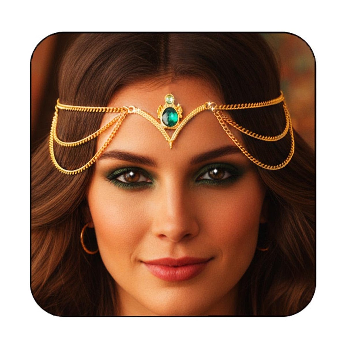 goudkleurig, strass, hoofdtooi, festival, Halloween, haarsieraad voor dames