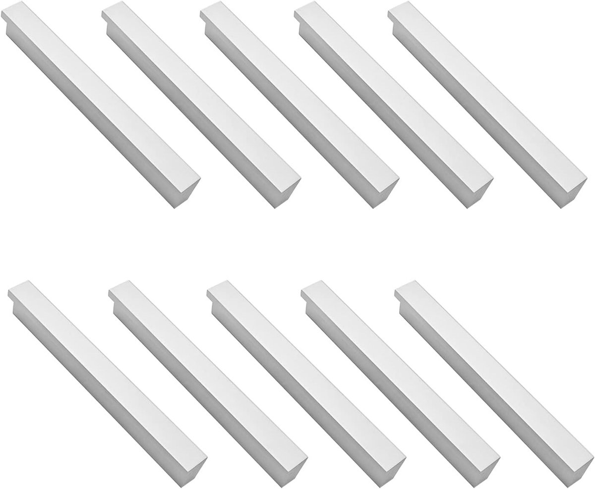 10 Stuks L 90° Keuken Kast Deur Handgrepen en Lades, Aluminium, Stevig, 64mm Gatafstand, Zilver, Modern Design, Meubelaccessoires, Keukeninrichting