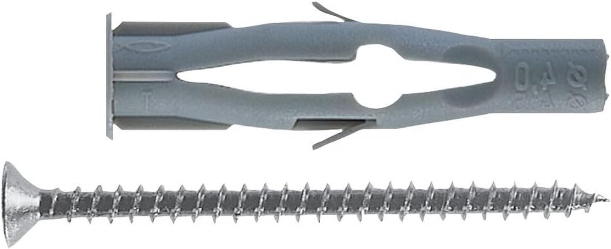 Nylon pluggen - Gipsplaat pluggen - Verankeren van schroeven - Speciale ankergaten - 8 x 50 mm - Nylon