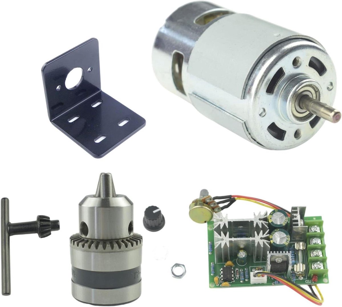 DC Motor Set - Krachtige Motor - Doe-het-zelf Projecten - Hoge Koppel - 12V-24V - Metaal