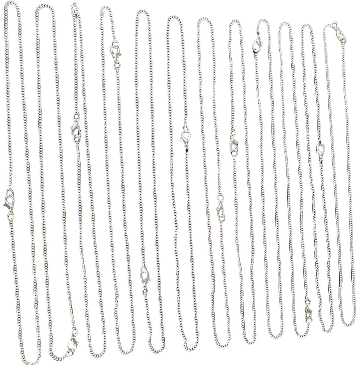 Schakelketting 2,4mm DIY miniblings ketting verzilverd karabijnsluiting 80cm, 2,4mm