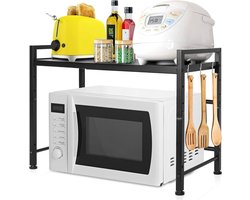 Microwave Rack 2 Stage - Stable Carbon Steel Microwave Stand for Kitchen Countertops