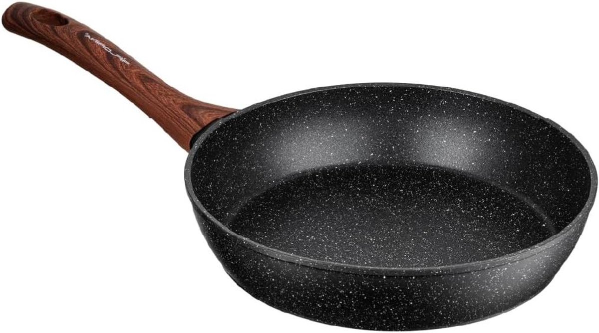 Kookpan Zwarte Koekenpan 28 cm met Antiaanbaklaag Geschikt voor Alle Warmtebronnen Inclusief Inductie